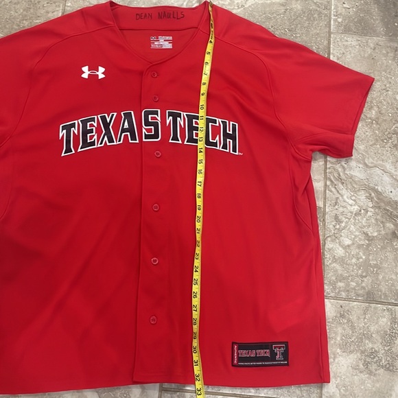 Under Armour Men’s Texas Tech Red Baseball Jersey Sz 2XL - Picture 12 of 12